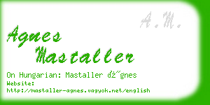 agnes mastaller business card